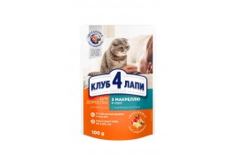 Club 4 Paws Premium влажный корм для кошек с макрелью в соусе 100г*24шт