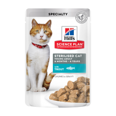 Hill's Science Plan Young Adult Sterilised влажный корм для стерилизованных кошек с форелью 85 г*12 шт