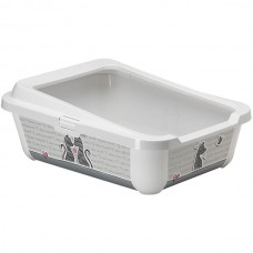 Moderna Hercules Cats in Love туалет для котів з бортиком (білий) 51х39х19 см