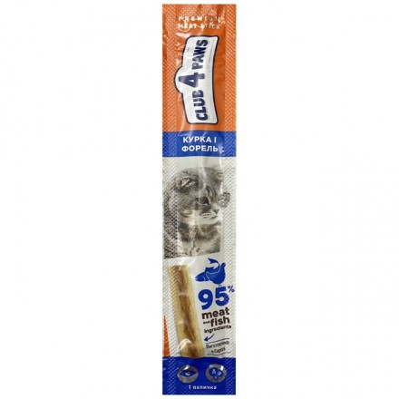 Club 4 Paws Premium м'ясні ласощі для котів з куркою та фореллю 5 г