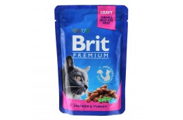 Brit Premium Cat pouch курица и индейка 100г*24шт