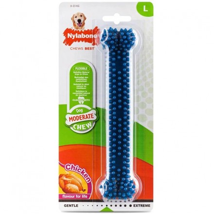 Nylabone Moderate Chew Dental Bone игрушка кость для собак крупных пород с ароматом курицы 20,3см
