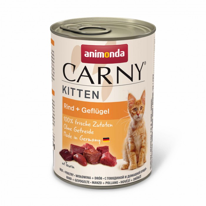 Animonda Carny Kitten Beef + Poultry влажный корм с говядиной и птицей для котенка 400 г