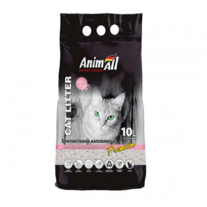 AnimAll Premium Baby Powder бентонітовий наповнювач для котів з ароматом дитячої пудри 10 л