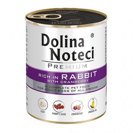 Dolina Noteci Premium вологий корм для собак з кроликом і журавлиною 800 г
