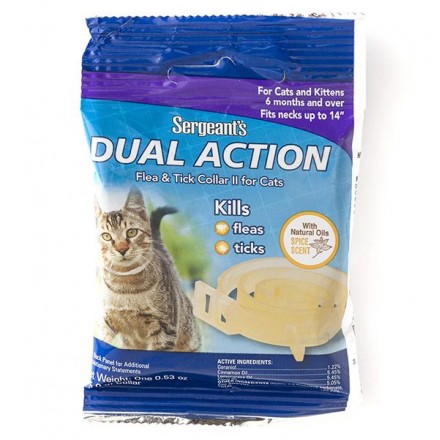 Sentry Sergeants Dual Action ошейник от блох и клещей для котов и котят 35,5 см