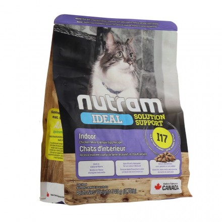 NUTRAM I17 IDEAL SS сухой корм для требовательных котов с курицей и цельными яйцами 0,34 кг