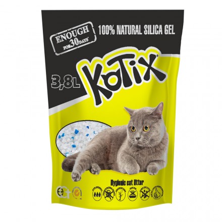 Kotix силикагелевый наполнитель для котов без аромата 3,8 л
