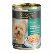 Edel Dog Шматочки з телятиною та кроликом у соусі для собак 400g
