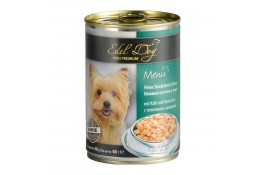Edel Dog Шматочки з телятиною та кроликом у соусі для собак 400g