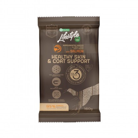 Nature's Protection Lifestyle Grain Free Salmon Healthy Skin & Coat Support лакомства для щенков с лососем 160 г*6шт.