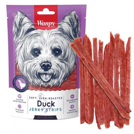 Wanpy Soft Duck Jerky Strips лакомство для собак с уткой 100 г