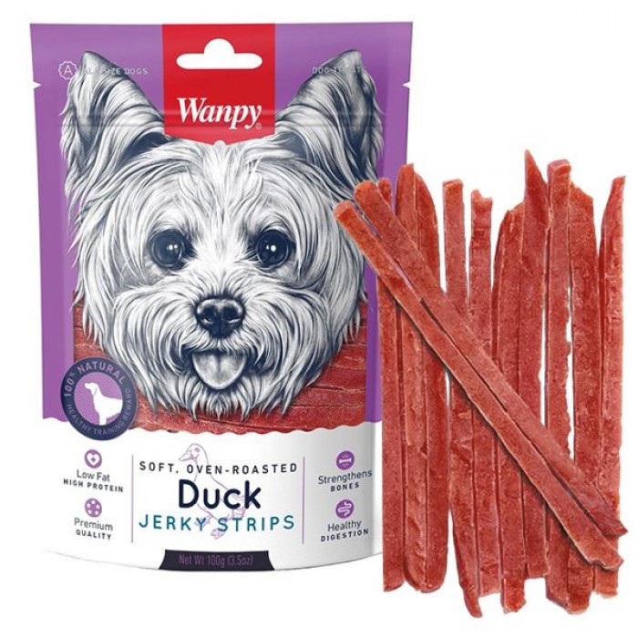 Wanpy Soft Duck Jerky Strips лакомство для собак с уткой 100 г