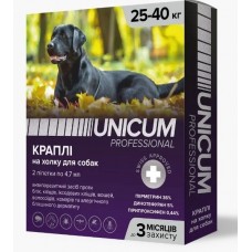 Unicum Pro капли от блох и клещей для собак 25-40 кг (4,7 мл/2 пипетки)