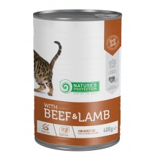 Nature's Protection with Beef & Lamb вологий корм з яловичиною та ягням для дорослих котів 400 г*6шт.