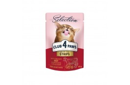Club 4 Paws Premium Selection для кошек с говядиной в крем-супе из брокколи 85г*24шт