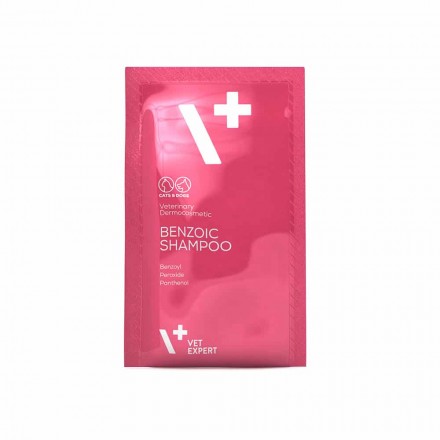 Vet Expert Benzoic Shampoo антибактериальный противогрибковый шампунь для кошек и собак с жирной кожей 20х15 мл