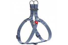 Collar WAUDOG Re-cotton светоотражающая шлея с QR паспортом для собак (синяя) M