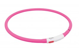 Trixie USB ошейник для собак светящийся (розовый) XXS-XL 70см/10мм