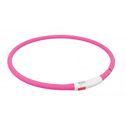 Trixie USB ошейник для собак светящийся (розовый) XXS-XL 70см/10мм