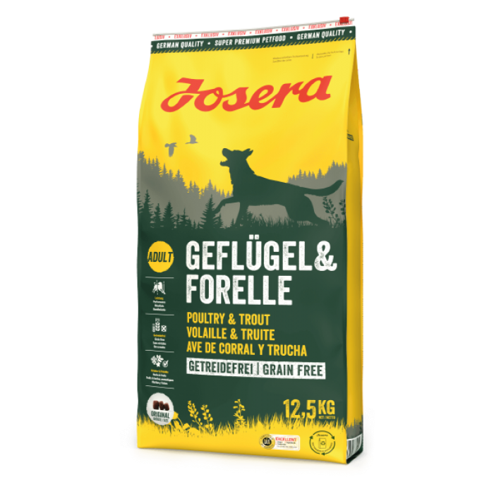 Josera Geflügel & Forelle cухий беззерновий корм з птицею і фореллю для дорослих собак 12,5 кг