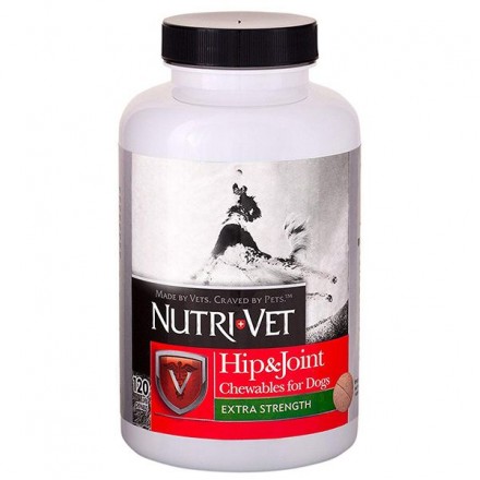 Nutri-Vet Hip & Joint Extra для восстановления, для суставов и связок средних и крупных пород 120 табл.