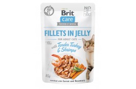 Brit Care Cat pouch філе в желе ніжна індичка з креветками 85g