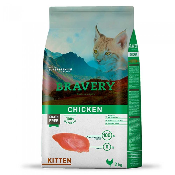 Bravery Chicken Cat Kitten сухой корм для котят с курицей 2 кг