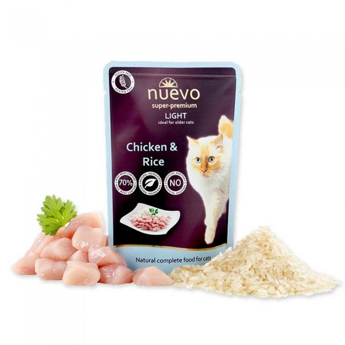 NUEVO LIGHT влажный корм для котов с курицей и рисом 85 г