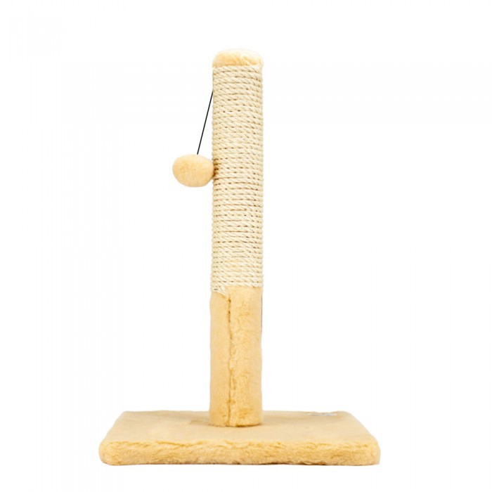 Пухнастики когтеточка для котов столбик на подставке (сизаль) бежевая 30×55 см