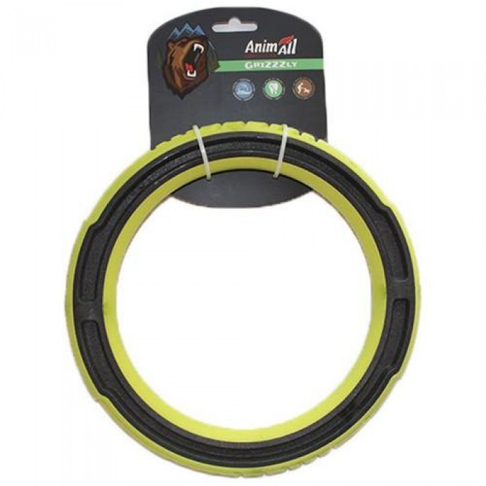 AnimAll GrizZzly іграшка для собак "Супер кільце" (зелено-чорне) 24,1 см