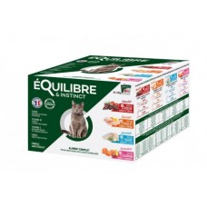 Equilibre & Instinct влажный корм для кошек (мультипак - набор 4 вкуса) кусочки в соусе 85 г (24 шт)