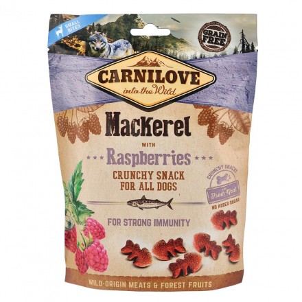 Ласощі Carnilove Dog Crunchy Snack зі скумбрією та малиною для дорослих собак 200g