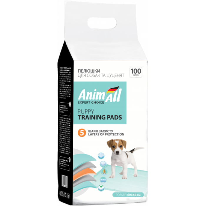 AnimAll Puppy Training Pads пелюшки для собак та цуценят 60×45 см 100 шт