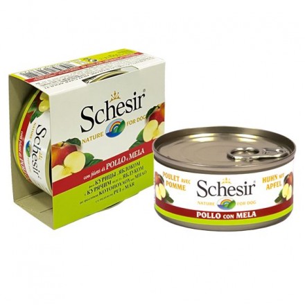 Schesir Chicken with Apple вологий корм для дорослих собак з куркою та яблуком в желе 150 г
