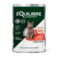 Equilibre & Instinct влажный корм для стерилизованных кошек с курицей, тыквой и цитрусовыми в соусе 85г*12 шт