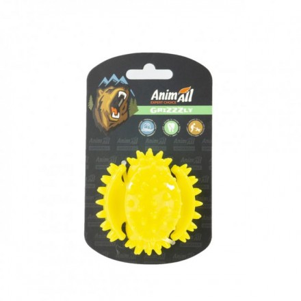AnimAll GrizZzly іграшка для собак "Мультифункціональний м'яч" (жовтий) 7,5 см