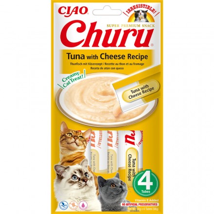INABA Churu лакомство для кошек сливочный мусс с тунцом и сыром 4 шт*14 г