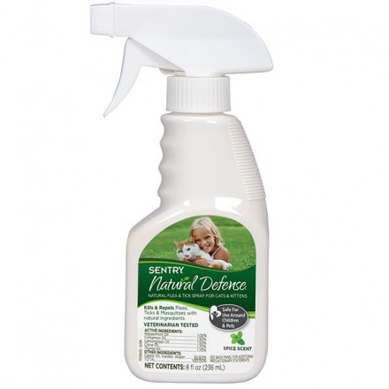 Sentry Natural Defense Dog спрей от блох, клещей и комаров для кошек и котят 236 мл
