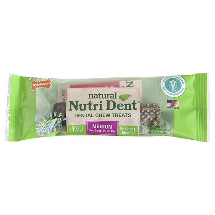 Nylabone Nutri Dent Natural Medium лакомство для чистки зубов у собак средних пород 30шт/уп