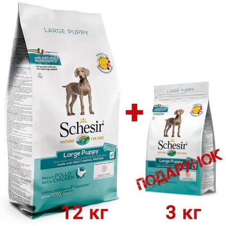 SCHESIR DOG LARGE PUPPY сухий корм для цуценят великих порід з куркою 15 кг