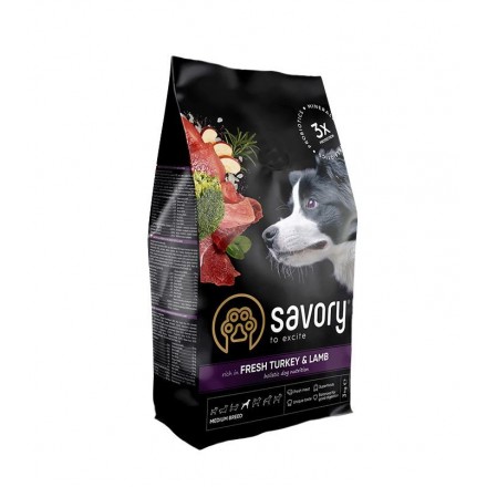 Savory Large Breeds rich in Fresh Turkey and Lamb для собак великих порід 3kg