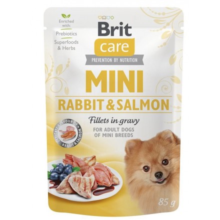 Brit Care Mini pouch філе кролика з лососем у соусі 85g