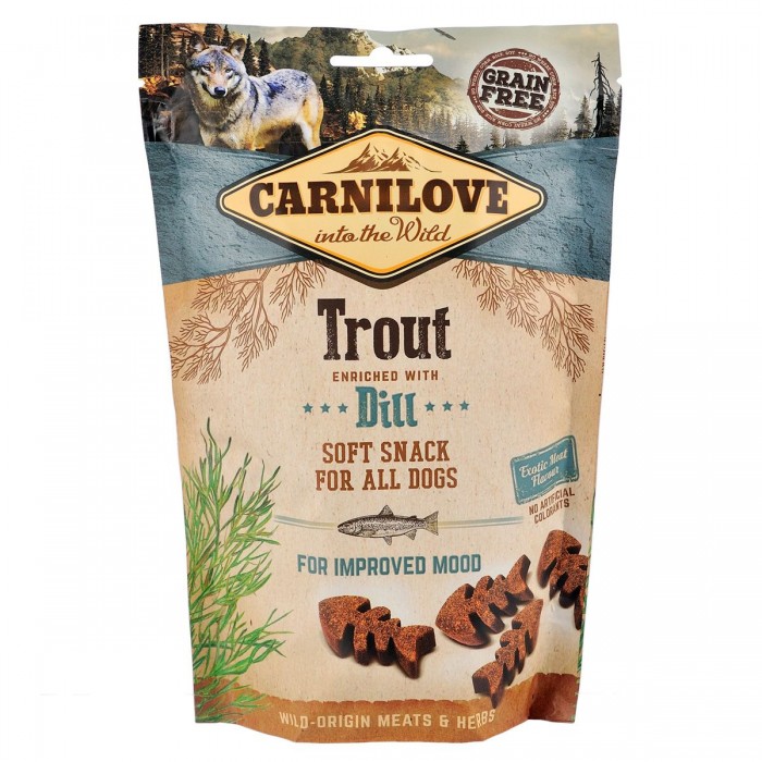 Ласощі Carnilove Dog Semi Moist з фореллю та кропом для дорослих собак 200g