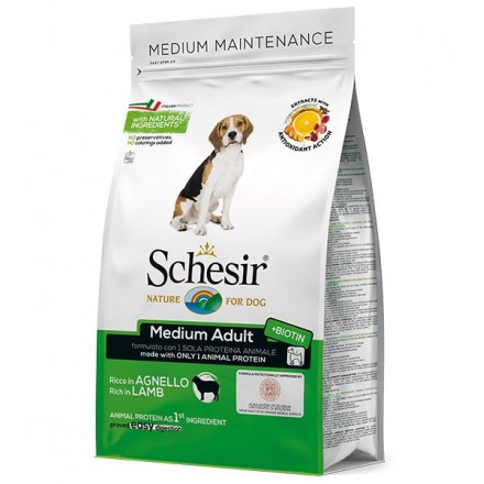SCHESIR DOG MEDIUM ADULT сухой корм для собак средних пород с ягненком 3 кг