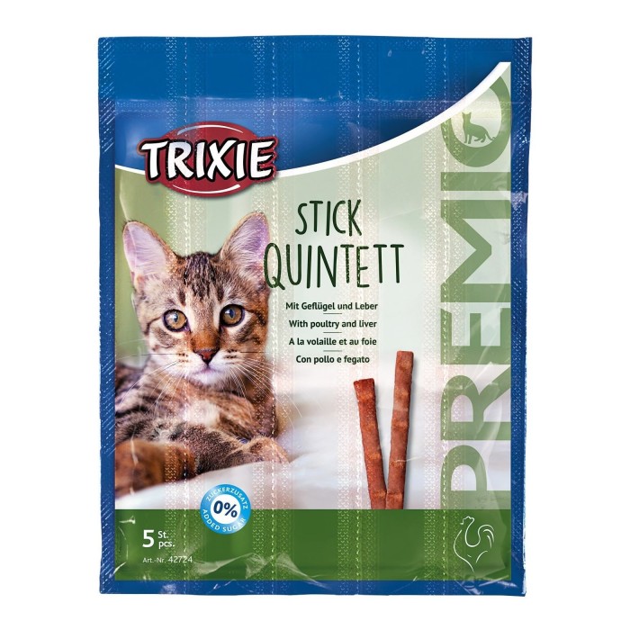 Trixie PREMIO Quadro-Sticks лакомство для котов палочки с домашней птицей и печенью 25гр