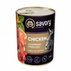 Savory Cat Can Adult Sterilised куркa 400g