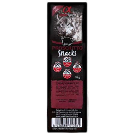 Alpha Spirit Dog Snacks Prosciutto напіввологі ласощі з прошуто 35г (кубики)