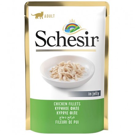 Schesir Chicken Fillets влажный корм для взрослых котов с курицей в желе 85 г