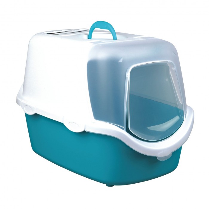 Trixie Vico Open Top закрытый туалет для котов аквамарин/белый 40х40х56 см
